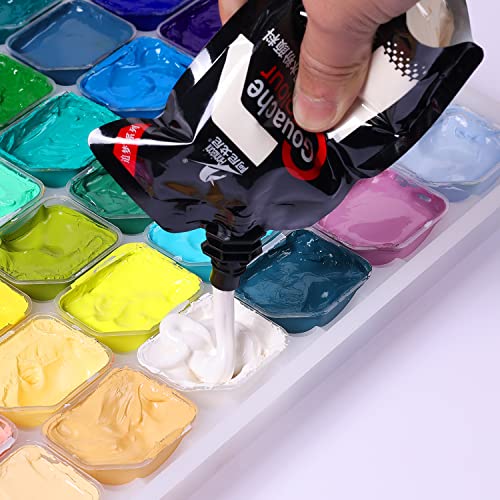 Gouache Paint, White Color 100 ml Non-Toxic Gouache for Canvas and Paper, Gouache Opaque Watercolor Painting Perfect Art Supplies for Artists, Henyiewl