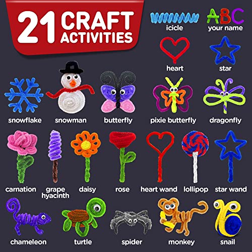 Learn & Climb Kids Arts and Crafts Activities - Create 21 Craft Figures, Hours of Crafting. Art Supplies & Instructions for Boys & Girls Ages Learn & Climb