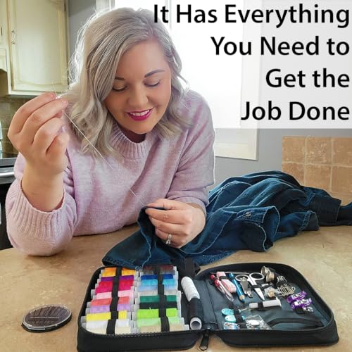 VelloStar Sewing Kit for Adults - Over 100 Sewing Supplies and Accessories - Needle and Thread Kit for Sewing - Hand Sewing Kit Basic for Small Fixes VelloStar