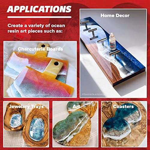 MAS Epoxies Resin Ocean Art White Pigment, 1 oz, Epoxy Resin Dye for Ocean Waves and Water Effects MAS