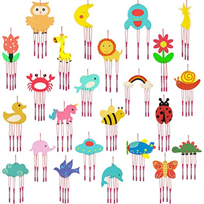 DIY Wooden Animal Wind Chime Kit for Kids - 24 Charming Chimes for Home, Garden, and Classroom