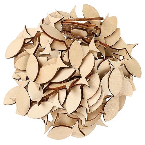 Garneck 50pcs Wooden Animals Wood Crafts Wood Trim Wooden Decor Wood Decor Wooden Crafts Unfinished Wooden Ornaments Unfinished Fish Cutouts Wooden Garneck