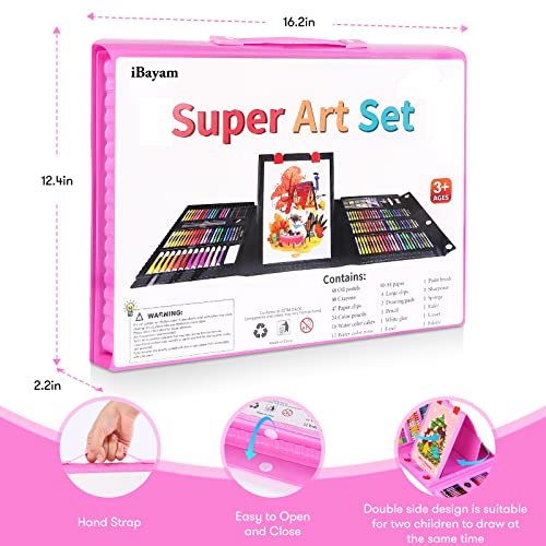 iBayam Art Kit, 251-Pack Art Supplies Drawing Kits, Arts and Crafts Gifts Box for Kids Teen Girls Boys, Art Set Case with Trifold Easel, Scratch iBayam