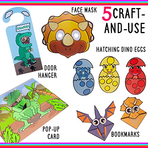 Craftikit ® 20 Dinosaur Crafts for Kids - Award-Winning All-Inclusive Fun Toddler Arts and Crafts Box for Kids - Dinosaur Crafts for Toddlers Ages Craftikit