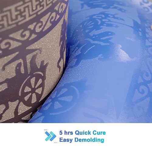 BBDINO Silicone Mold Making Kit,Liquid Silicone for Mold Making 30A Sapphire Blue,High Strength Silicone Rubber Mold Making Kit,1:1 by Volume Ideal BBDINO