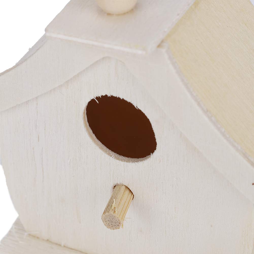 Mokernali 4 Mini Wooden Birdhouses, Hanging Birds Nest Ornaments, 7x4x7cm Outdoor Birdhouse, Charming Decoration for Outdoor Garden, Balcony and Mokernali