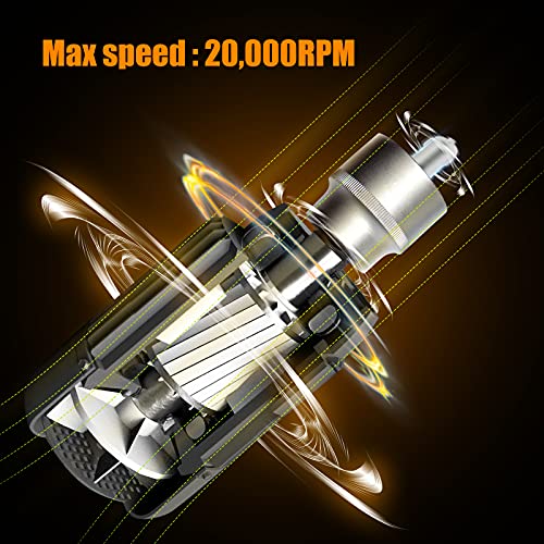 YON.SOU. Air Die Grinder - 1/4", Right Angle, 20,000 RPM, Pneumatic Power, Safety Lock, 90 Degree, Mini, Angle Die Grinder for Grinding, Polishing, YON.SOU.