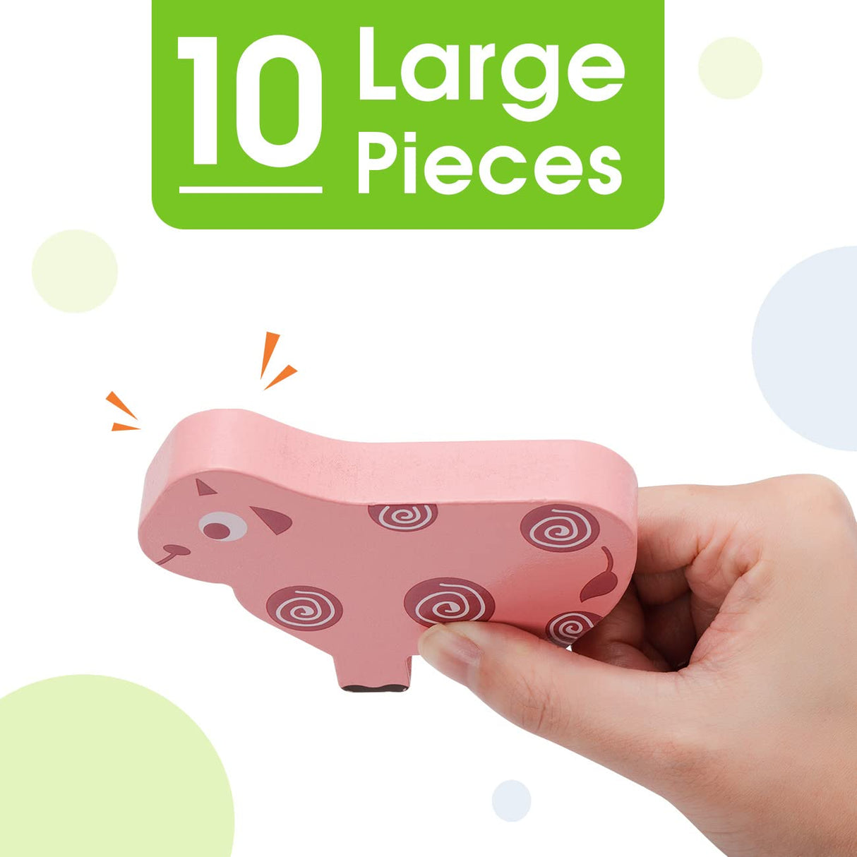 Montessori Toys for 2 3 4 Year Old, 10pcs Wooden Animal Blocks Sorting & Stacking Toys for 2-4 Year Old Toddlers Girl Boy Gifts, Kids Preschool Bambilo