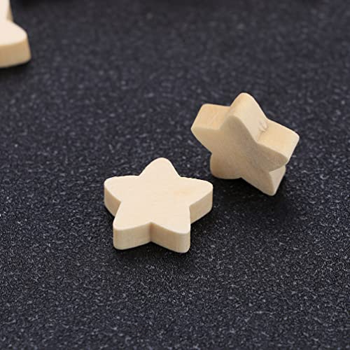 Wood Beads 100pcs Unfinished Wood Stars Beads Wooden Star Beads Natural for Craft Bracelet Necklace Jewelry Making Craft Beads Wooden Beads Ciieeo
