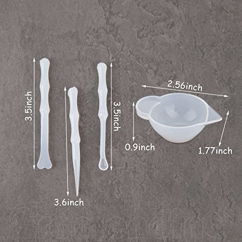 Framendino, 23 Pack Silicone Mold Cup Dispenser Mini Measuring Mixing Bowls with Spoon Glue Stick for DIY Epoxy Resin Craft Framendino