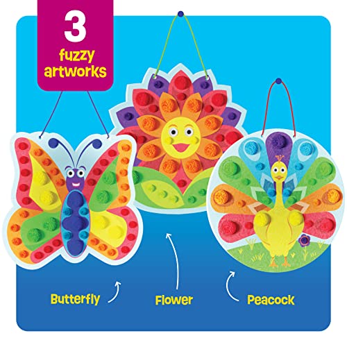 Pom Pom Arts & Crafts Kit for Toddlers - Easy Toddler Art Activity Craft for Little Boys & Girls Ages 3, 4, 5, 6 Years Old Kids Sensory Activities - Dan&Darci