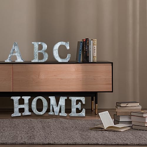 WOODOUNAI 6 Inch Wood Letters Unfinished Rustic Wood Letters for Wall Decor Decorative Standing Letters Slices Sign Board Decoration for Craft Home woodounai