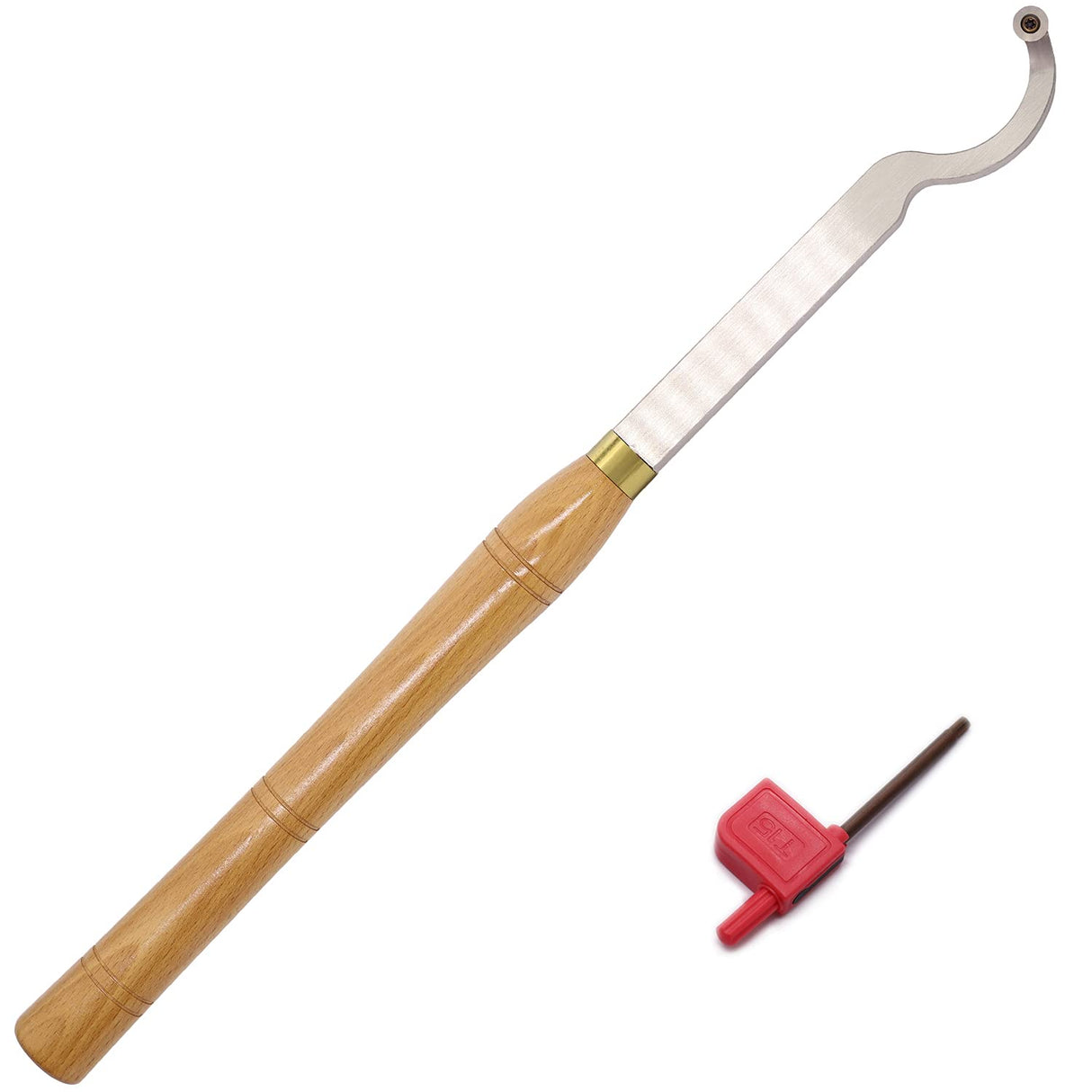 Swan Neck Hollower Carbide Tipped Wood Turning Tools Bended Lathe Chisel Tool Bar with Ci3 12mm Round Carbide Insert Cutter for Wood Hobbyist or DIY Asieg Tool