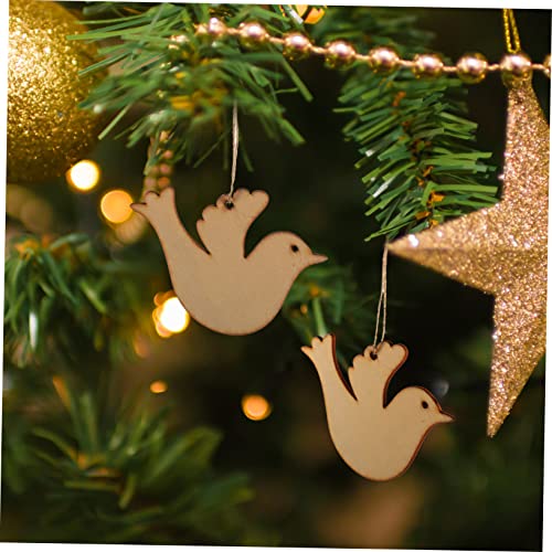 DECHOUS 50pcs Wood Chips Unfinished Wooden Craft Wood Kit Craft Round Wood Halloween Wooden Hanging Ornament Decoration for Home Wooden Tree DECHOUS