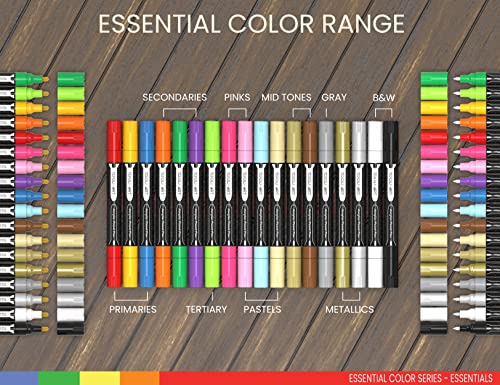 Acrylic Markers, Paint Pens Assorted Vibrant Markers for Rock Painting, Canvas, Glass, Mugs, Wood, Ceramic, Fabric, Metal, Scrapbooking. Non Toxic, TOOLI-ART