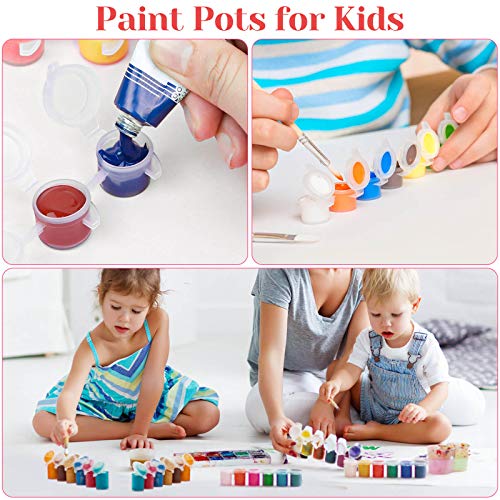 Caffox 240 Pieces Empty Paint Pot, 40 Strips Acrylic Mini Paint Container Strip Storage with Lid for Classrooms School Art and Crafts Paint 3ml/ Caffox