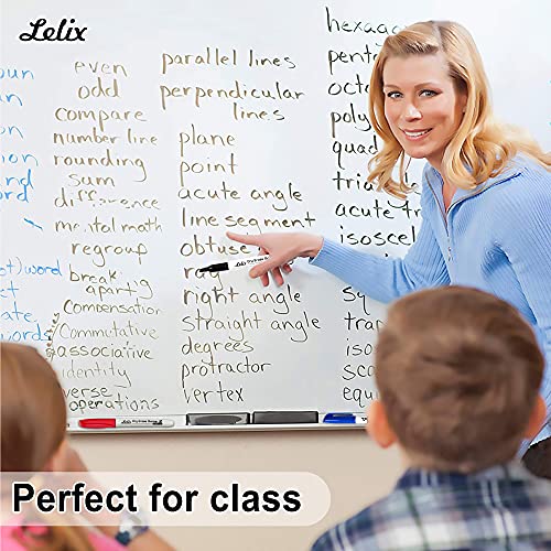 Lelix Dry Erase Markers, 42 Pack 14 Black+14 Blue+14Red Dry Erase Markers Chisel Tip,Dry Erase Markers Bulk,Whiteboard Markers for School, Office Lelix