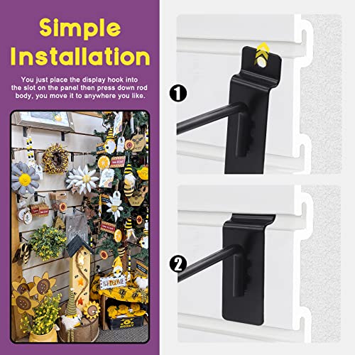 Swpeet 20Pcs 8 Inch Heavy Duty Slatwall Hooks Assortment Kit, Slatwall Accessories Slatwall Panel Hooks Garage Organization Slat Wall Hooks Pegboard Swpeet