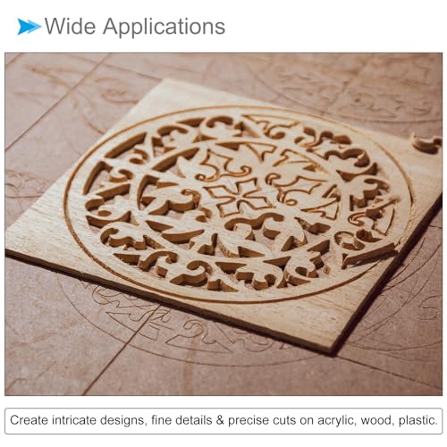 CoCud Engraving CNC Router Bits, 0.1mm (0.004") Tip Width 15 Degree Angle 1/8" Shank Ti-Coated Carbide V Groove Carving Bits - (Applications: for CoCud