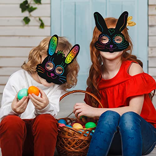 Easter Scratch Art for Kids Bulk, Set of 48 Scratch Art Ornaments, Wooden Stick, & Ribbon, Easter Craft Kit, Unique Teen Easter Basket Stuffers, Cool ArtCreativity