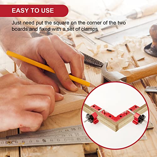 Tpaitlss Aluminum Alloy 90 degree Positioning Square 5.5" Right Angle Clamp 140x140mm L Ruler Woodworking Carpenter Tools tpaitlss