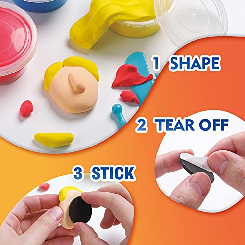 Drama Planet Air Dry Clay Kit for Kids, Create Your Own Refrigerator Magnets with Modeling Clay, Art Activity Set, Craft Project Gifts for Boys & Drama Planet
