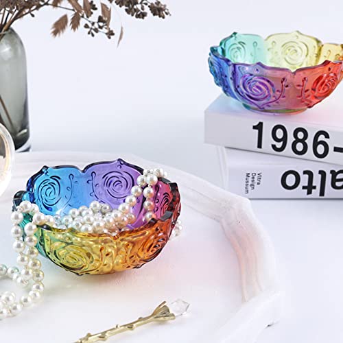Bowl Resin Casting Mold Silicone Container Epoxy Mold for Resin Flower Shape Jewelry Candle Holder Trinket Box Mold Resin Casting Irregular Tray Mold japleed
