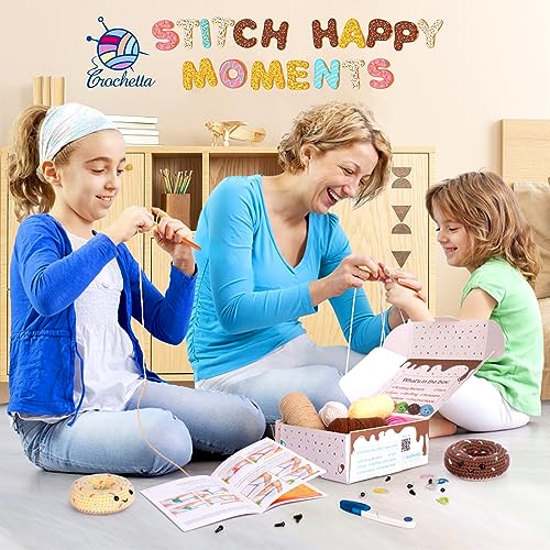 Crochet Kit for Beginners, Beginner Crochet Starter Kit w Step-by-Step Video Tutorials, Learn to Crochet Kits for Adults & Kids, DIY Knitting Crochetta