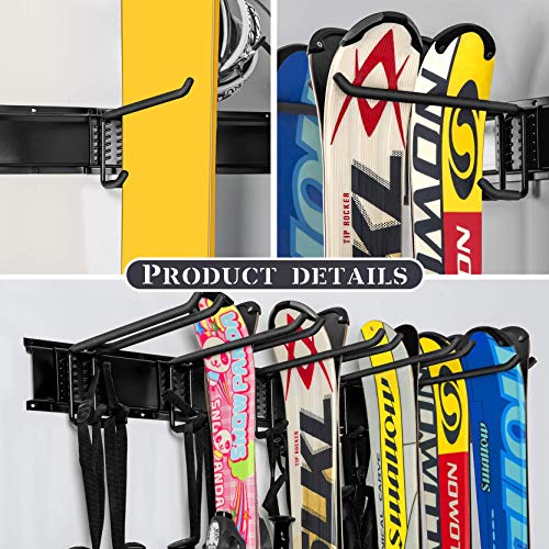 WALMANN Wall Mount Tool Organizer, Mop and Broom Holder, Garage Storage Rack, Heavy Duty Garden Tool Storage Organization System, Holds Up to 300lbs WALMANN