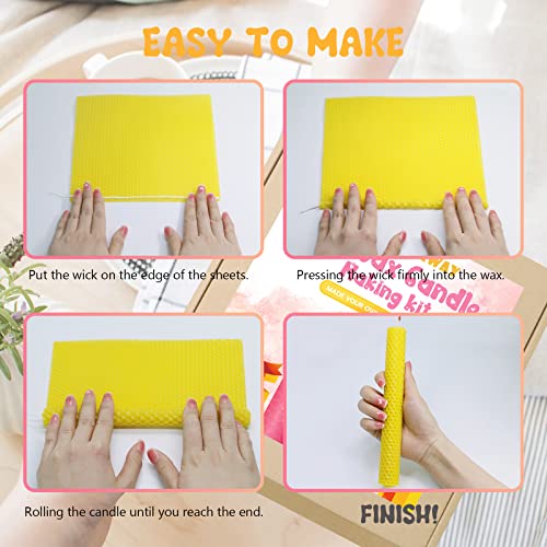 Beeswax Candle Making Kit for Kids -12 Pcs Vibrant Colors Beeswax Sheets Handmade Crafts Gift Beeswax Sheets for Candle Making Kit, DIY Candle Making Clarissaway