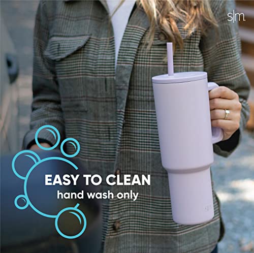 Simple Modern 40 oz Tumbler with Handle and Straw Lid | Insulated Cup Reusable Stainless Steel Water Bottle Travel Mug Cupholder Friendly | Gifts for Simple Modern