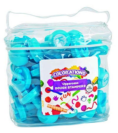 Colorations Alphabet Dough Stampers Set, Uppercase Letters – Set of 26 Letter Stamps, Fun ABC Learning Tool for Toddlers, Ideal for Classroom and
