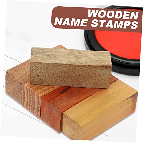 EXCEART 5pcs Carved Wood Whittling Kit Unfinished Wood Whittling Blocks DIY Wooden Stamper Wood Carving Rubber Seal Carving Soft Wooden Blocks Blank EXCEART