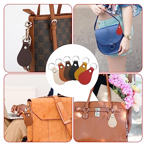 SAVITA 30 Pcs Leather Key Chain Kit, Leather Key Fob Kit Leather Keychain with Key Rings and Rivets PU Leather Keychain Blank for DIY Craft Laser SAVITA