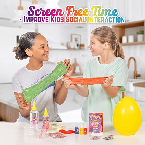 GirlZone Rainbow Candy DIY Slime Kit, Amazing Slime Kit to Make Rainbow Slime and Cloud Slime, Girls Slime Making Kit & Christmas Gifts for Girls GirlZone