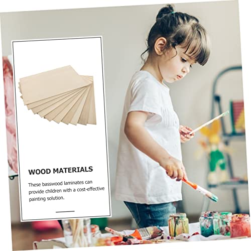 KALLORY 10pcs Board Wood Crafts Unfinished Thin Plywood Unfinished Wood Plaques Wood Painting Slice Plywood for Engraving Plywood Wood Slabs Hardwood KALLORY