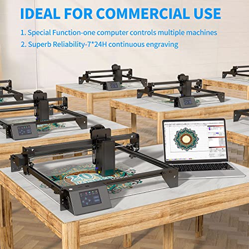 LONGER RAY5 130W Laser Engraver, 20W Output CNC Laser Cutter DIY Laser Engraving Machine, Exclusive 3.5" Touch Screen for DIY, Cutting Tool for Metal Longer