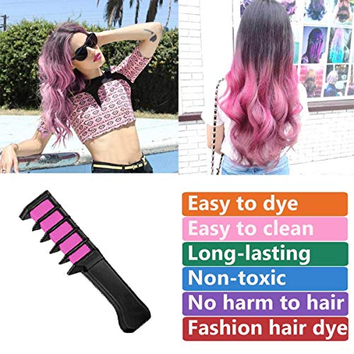 New Hair Chalk Comb Temporary Hair Color Dye for Girls Kids, Washable Hair Chalk for Girls Age 4 5 6 7 8 9 10-12 Birthday Christmas Cosplay Hair DIY MSDADA
