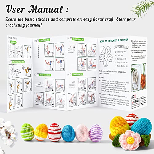 20 Large Acrylic Yarn Skeins-105 PCS Crochet Kit with Hooks Yarn Set, Premium Bundle Includes 2000 Yards Yarn Balls, Needles, Accessories, Ideal INSCRAFT