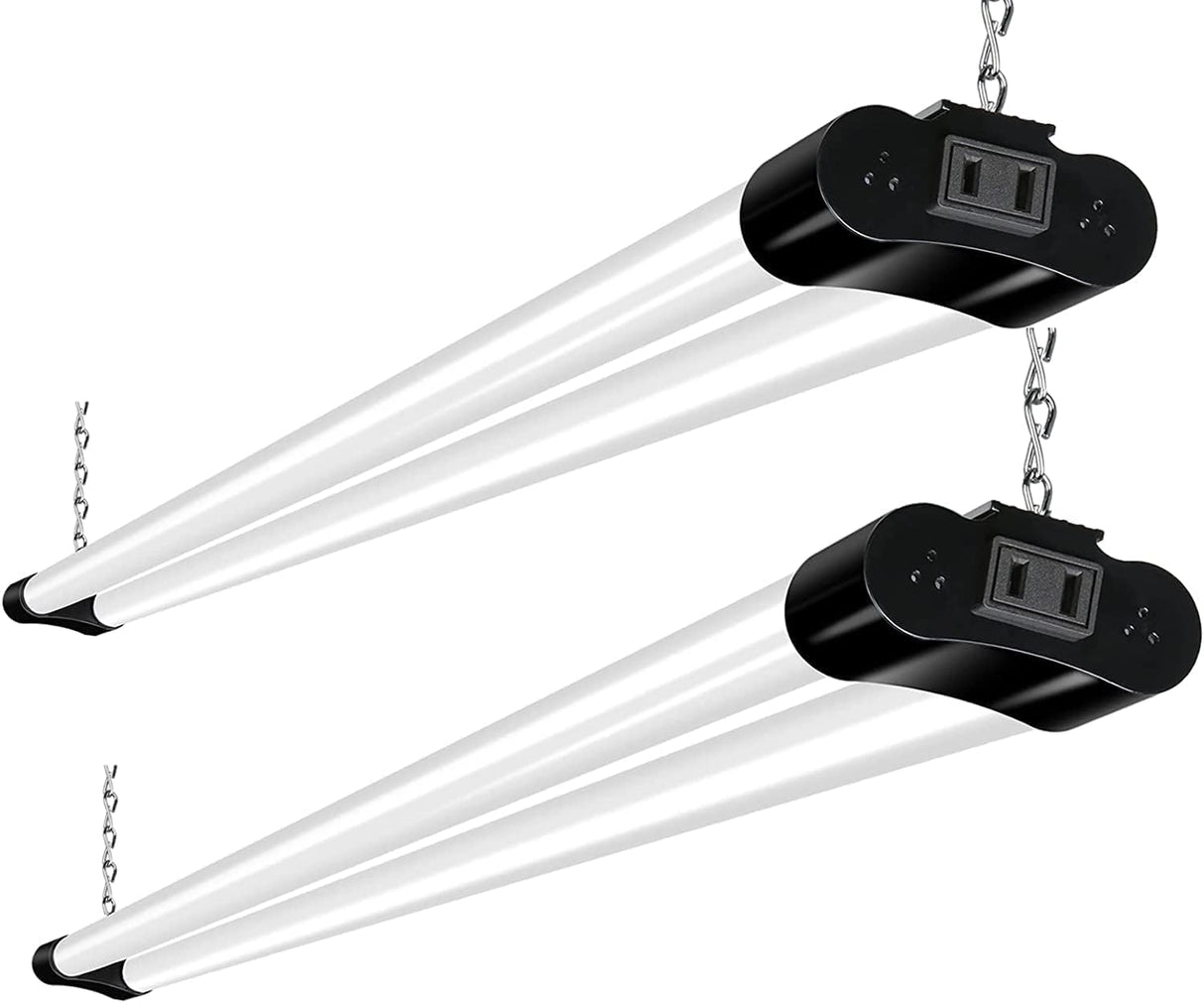 Hykolity 2 Pack 4FT Linkable LED Shop Light for Garage, 4400lm, 4FT 42W Utility Light Fixture, 5000K Daylight LED Workbench Light with Plug, Hanging Hykolity
