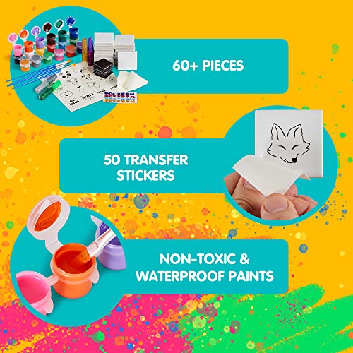 JOYIN 24 Magnetic Mini Tiles Art Kit, Creativity DIY Paint, Arts and Crafts for Kids, DIY Supplies for Party Favors, Family Activity, Birthday JOYIN