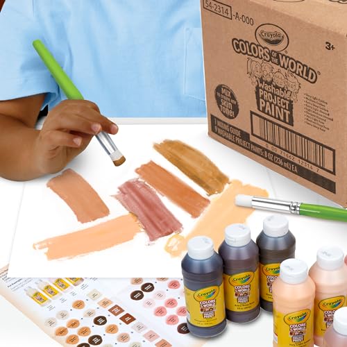 Crayola Colors Of The World Washable Paint - 8oz (9ct), Bulk Skin Tone Paint, Kids Arts & Crafts Supplies, For Teachers & Classrooms Crayola