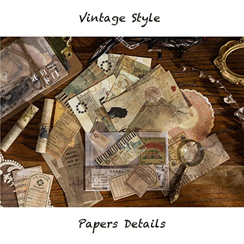 Maxleaf Vintage Time Collection Material Pack - 240PCS Vintage Plants Flowers Newspapers Maps Foods Collection Material Pack for Planners Scrapbook MAXLEAF