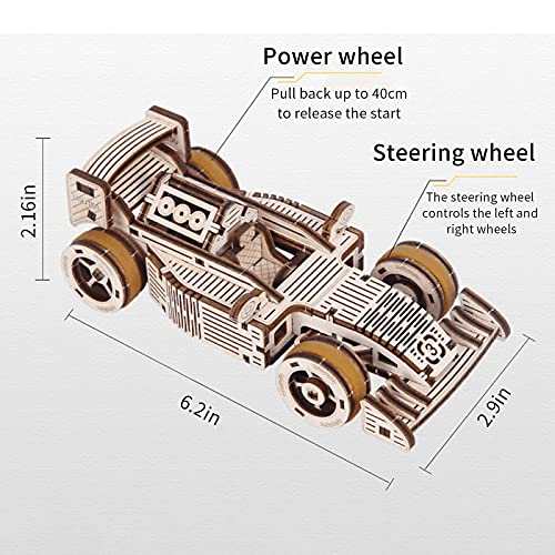 3D Wooden Puzzle T902 car - Wooden Puzzles for Adults - DIY Mechanical Model Building Kits, Wooden Craft Decoration Ornaments, Teen Educational STEM, ROEOLNIL