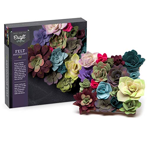 Craft Crush — Felt Succulents Craft Kit — Display Kit — Fun & Easy — Ages 13+, Small Craft Crush