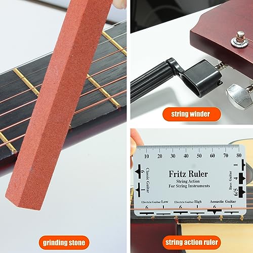 45Pcs Guitar Tool Kit, Guitar Repair Kit, Guitar Setup Kit, Luthier Tools Guitar Kit, Guitar Maintenance Kit Guitar Fret Tools, TIMDAM Guitar TIMDAM