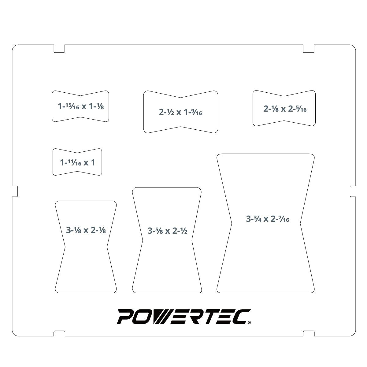 POWERTEC 71869 Router Bits Solid Brass Inlay Kit w/Butterfly Template 7 in 1 Decorative Bowtie POWERTEC