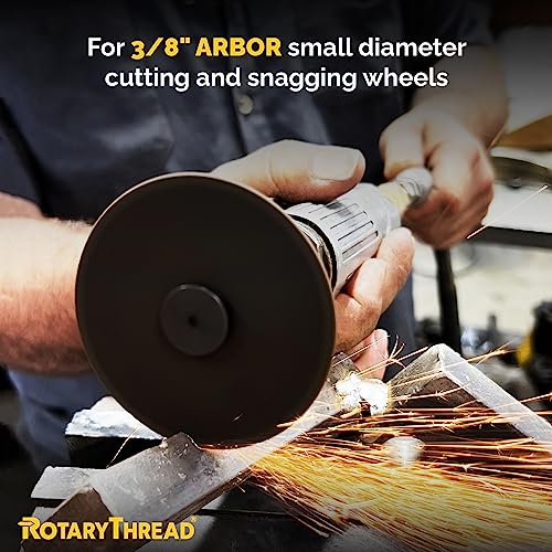 Rotary Thread RTM7 Mandrel - Essential for Die Grinder Accessories & Cut-Off Wheels, 3/8" Arbor Hole & 1/4" Stem, Ideal for Holding Die Grinder Bits Rotary Thread