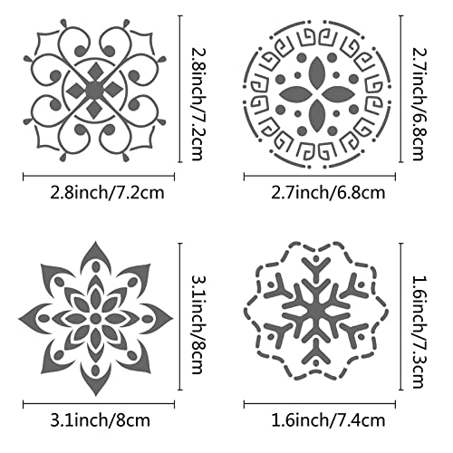 GORGECRAFT 6.3 Inch Metal Flower of Life Stencil Stainless Steel Mandala Painting Reusable Template Journal Tool for Painting, Wood Burning, GORGECRAFT