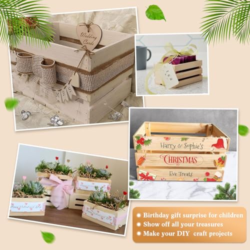 Roowest 24 Pcs Small Wooden Crates Wood Craft Nesting Wood Basket Unfinished Wooden Storage for Milk Wine Towel Toys Display Home Bathroom Roowest